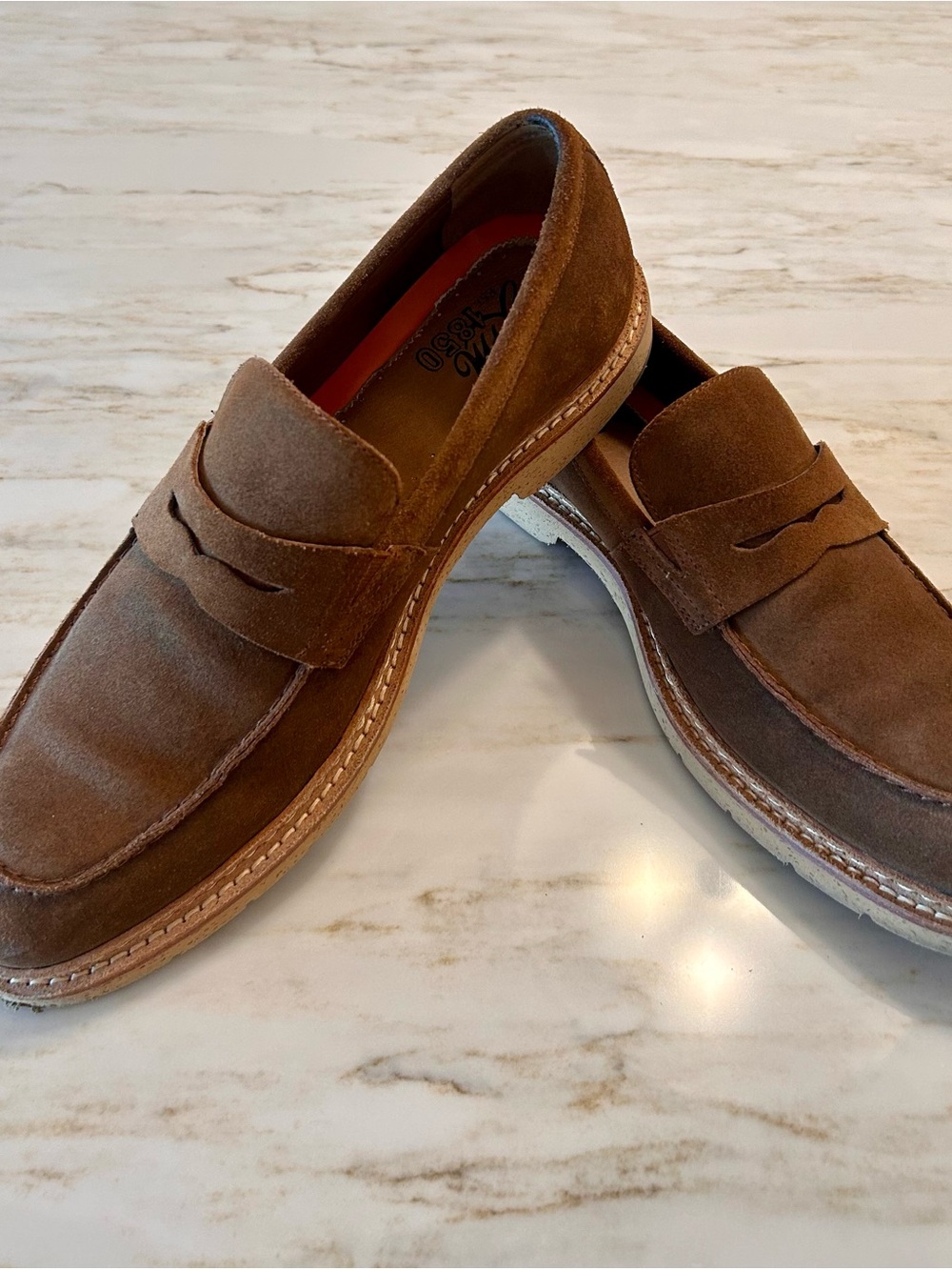 Johnson and Murphy’s Men's Brown Suede Loafers - Classic Slip-On 10 1/2